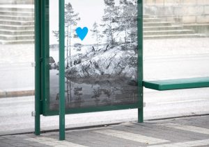 finnish bus stop heart